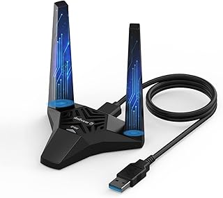 WAVLINK AC1300 USB WiFi Adapter, Dual Band USB 3.0 WiFi Antenna 2.4GHz/5GHz with Magnetic Base for Desktop Laptop PC - Support Windows 11/10/8.1/8/7/XP/Vista, Mac OS 10.7-10.15