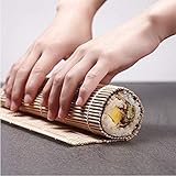 RASTKY Juego para Hacer Sushi de bambú Kits Duraderos de Alfombrillas Enrollables para Sushi para Principiantes y Expertos Hechos de bambú 100% Natural 1 Pieza de Cuchara 1 Pieza de Cuchilla para 2