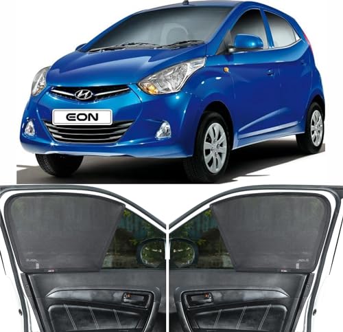 Image of Able Elegant Half Car Magnetic Sun Shade Curtains for Hyundai EON Set of 4 Pcs