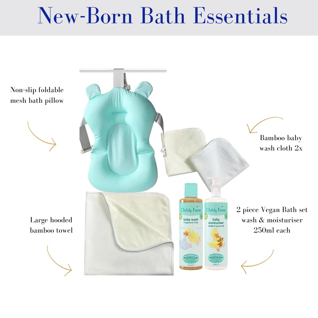 Doulsac Top 5 Recién Nacido Cuidado Baño Essentials Orgánico Set de Regalo para Mamá y Bebé