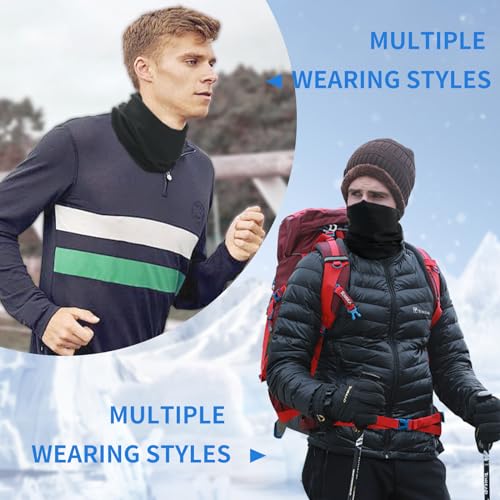 SHEVERCH 2 Pack Neck Warmer for Cold Weather Winter Warm Gaiter Face Mask Men Women Windproof Cover Scarf Ski3