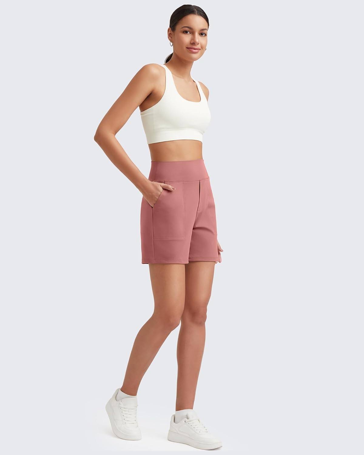 G4Free EverGoing Women's Athletic Shorts High Waisted 5'' Running Yoga Summer Casual Shorts with Pockets - Image 2