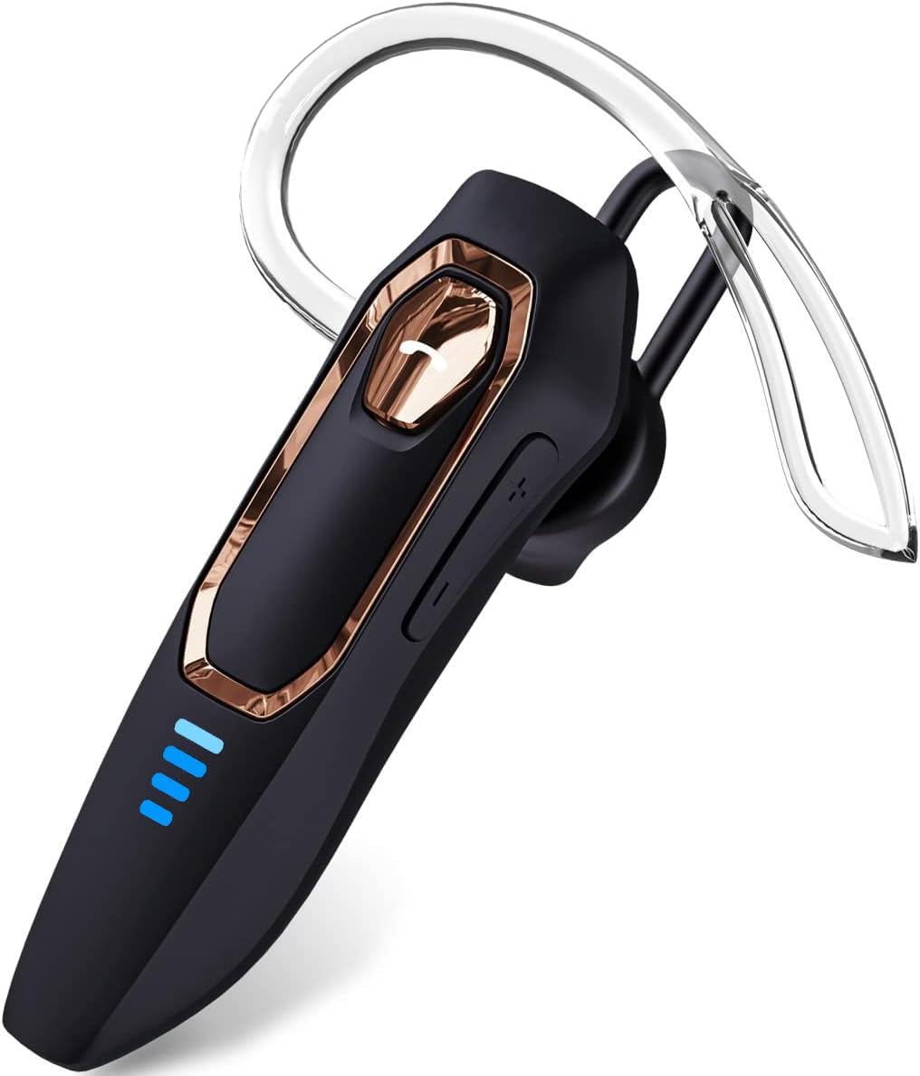 Auricolare Singolo Bluetooth 5.4, con cancellazione del rumore, Auricolari Bluetooth mono vivavoce 36 ore di conversazione, Cuffie wireless per camionisti/magazzini