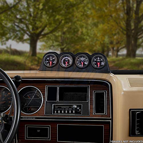 Glowshift Universal Black Quad Gauge Console Dashboard Pod - Fits Any Make/Model - Abs Plastic - Mounts (4) 2-1/16" (52Mm) Gauges To Vehicle's Dash #TOP1