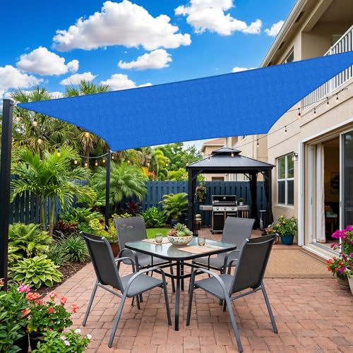 Image of KANAGAWA 19'X19' Sun Shade Sail Blue Curved Square Customizable