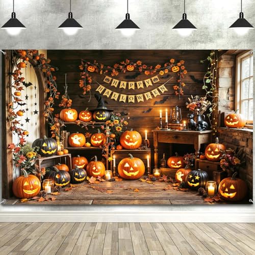 Toile fond Halloween 2,1x1,5m pour habiller un mur vide à Thanksgiving