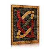 ケルトスタイルのキャンバスアートとウォールアートの写真古代の神秘的な幾何学模様ポスター印刷農家の家寝室オフィスの装飾55x70cmインナーフレーム