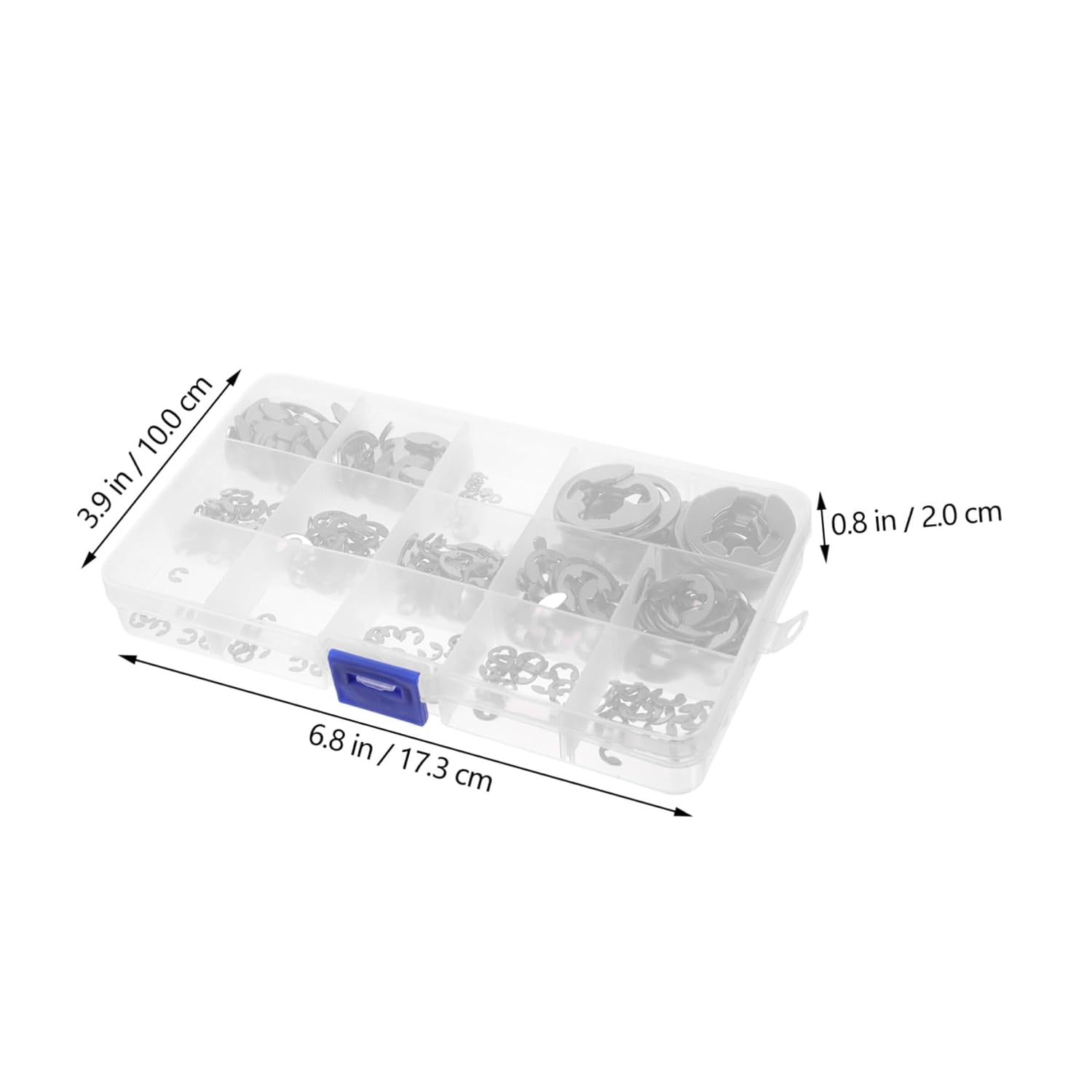 380pcs M1.5- Stainless Steel 304 External Snap Ring Assortment Kit Retaining Clips for Industrial Fastening and Repair Applications
