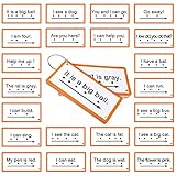 Junkin 60 Pcs Sight Word Sentence Cards Phonics Flash Cards for Kids Kindergarten Preschool, Education Sight Word Games Flashcards for Early Childhood Home School Daily Sentence Building Reading Toy