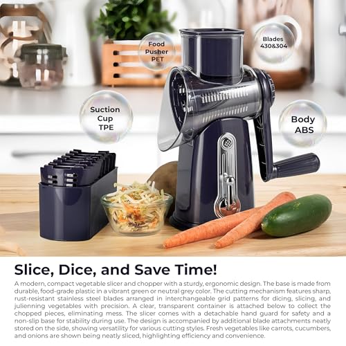 Premium-Quality-5-in-1-Cheese-Grater-Hand-Crank-Stainless-Steel-Rotary-Cheese-Grater-for-Effortless-Grating-Durable-and-Ergonomic-Design-for-Professional-and-Home-Use-Violet