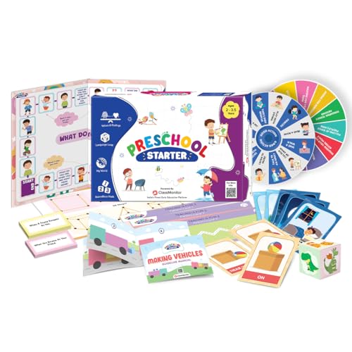Image of ClassMonitor Preschool Starter Integrated Learning Kit for Ages 2 3 4 | 45 Activities & 150+ Resources | Flashcards, Worksheets, Puzzles, Games & STEM | Screen-Free Early Learning & School Readiness