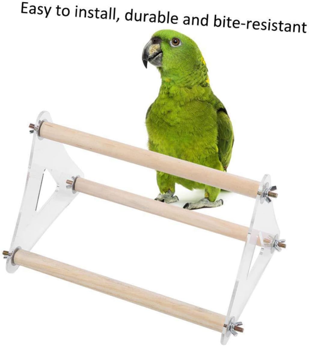 balacoo 3pcs Parrot Playstand Toy Medium Birds Wooden Bird Stand Parrot Ladder for Cockatiels Parakeets