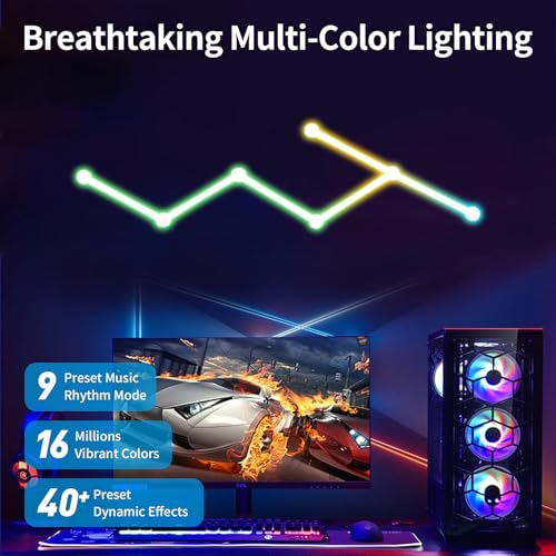 TOHETO RGB Wall Light, LED DIY Geometry Splicing Gaming Lights - Image 3
