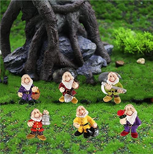 6 Pcs Mini Gnome Statue Miniature Fairy Garden Gnomes Fairy Resin Outdoor Statues for Table and Garden Ornaments Outdoor