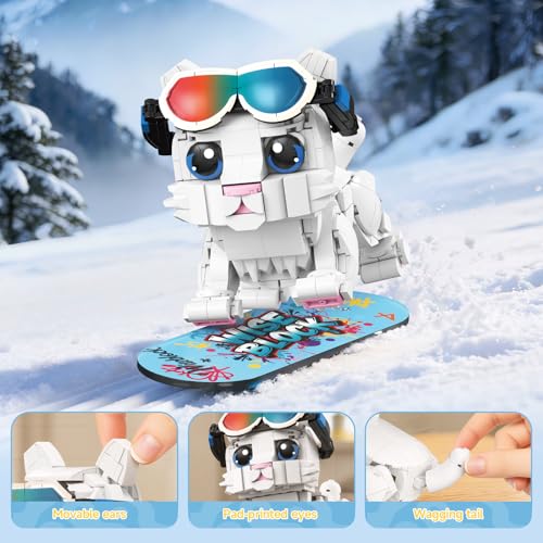 Image of Wise Block 2-in-1 French Bulldog & Cat Building Set, 659 PCS, Ages 12+