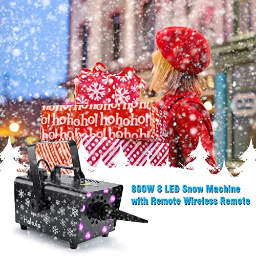 hakuta snow machine 800w snow machine with 8 led rgb lights 13 led lighting colors and 2 remotes perfect for christmas halloween valentine39s day wedding parties and dj stage