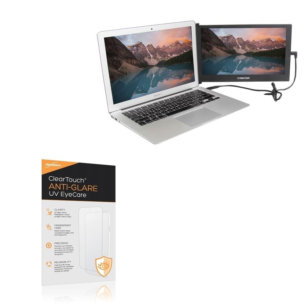 BoxWave Screen Protector Compatible With SideTrak Slide Portable Monitor (12.5 in) - ClearTouch Anti-Glare Anti-UV EyeCare (2-Pack), Filters out Harmful Blue Light Reduce Fatigue