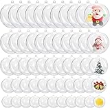 50 Pcs Clear Plastic Fillable Ornaments,5 Different Sizes Transparent DIY Christmas Balls,Clear Hanging Decorative Ornaments for Crafts,Plastic DIY Fillable Decoration Balls for Home Party Decor