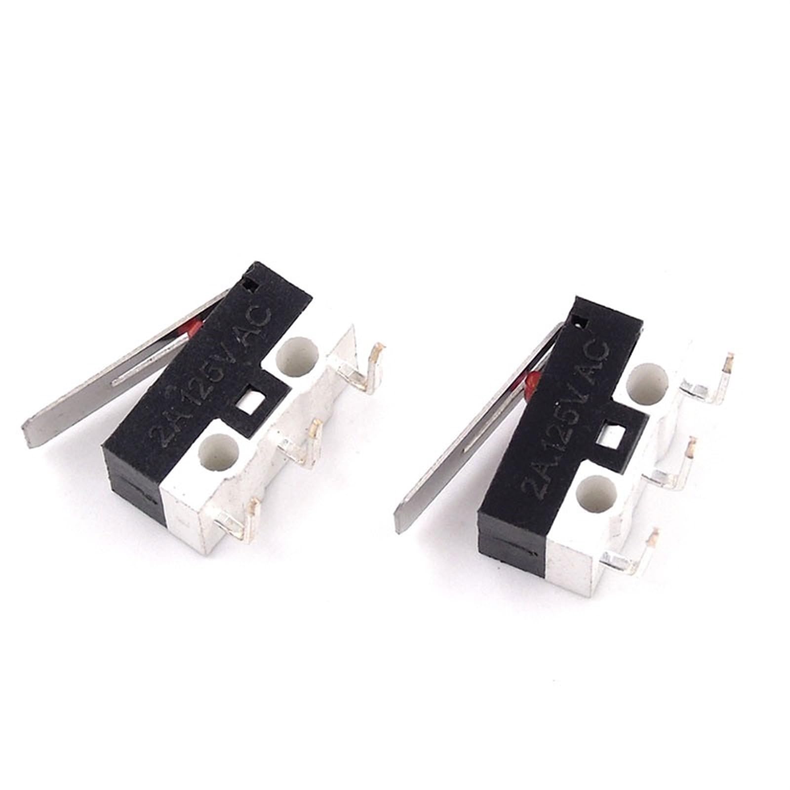 10 Uds Interruptor de límite Interruptor de botón 1A 125V AC Interruptor de ratón 3 Pines 90 Grados Aguja Curva Micro Interruptor