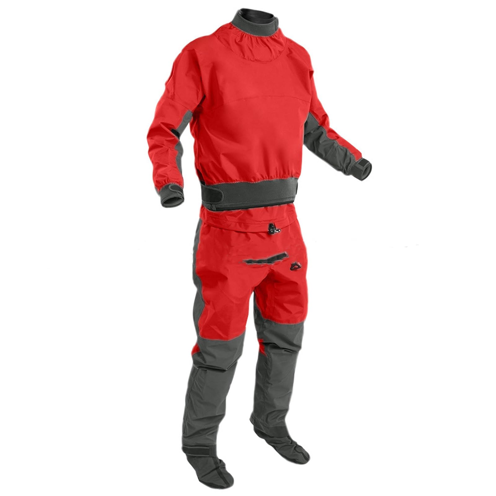 BEIAKE Men Back Zip Kayak Drysuit Latex Neck Gasket Dry Suit with Front Pockets for Kayak Rescue, Outdoor Sports