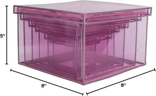 Miniatura 7 de Cajas decorativas con tapas, pequeña caja de plástico para manualidades, caja de regalo transparente con tapa, anidación con tapa y almacenamiento