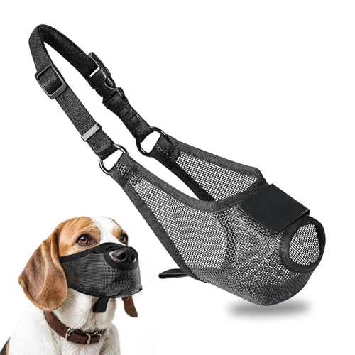WPPQWP Maulkorb Hund für Große Mittlere Kleine Hunde fressschutz Maulkorb Atmungsaktiver Netz-Maulkorb mit Verstellbarem Halteband, Effektiver Fressschutz & Beißschutz, 4 Größen