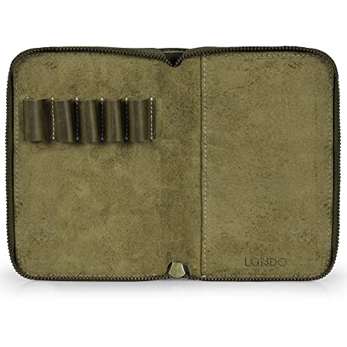 Londo Genuine Leather Padfolio – Portfolio Folder with Pencil Holder, Notepad & Zipper Closure for Business, Office & Travel - Thumbnail 5