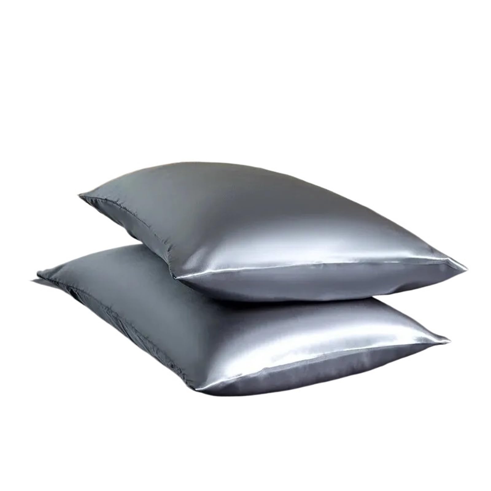 Silky Pillow Covers, Silk Satin Pillowcase Hair Skin Multicolor(Silver Grey)