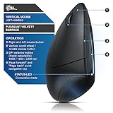 CSL - Wireless Vertical Ergonomic USB Mouse for left handed users Bluetooth + 2,4 Ghz Wireless Optical Mouse without cable 5 Buttons 2400 dpi Prevention against mouse arm tennis elbow PC Laptop Mac - Image 3