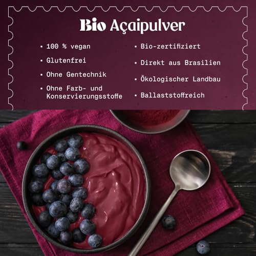 NaturaleBio Bio Acai Pulver Gefriergetrocknet Superfood – Ansicht 2