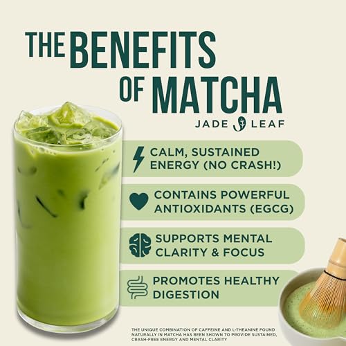 Image of Jade Leaf Matcha Organic Ceremonial Grade Matcha Green Tea Powder - Barista Blend - 100% Pure Japanese First Harvest Green Tea for Lattes from Uji and Kagoshima, 100g / 3.53 Ounce (Pack of 1)
