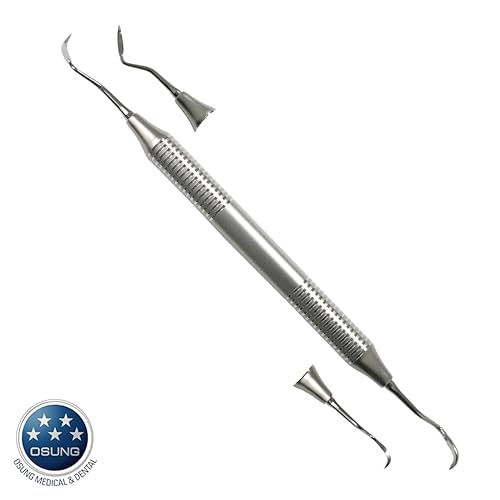 Miniatura 3 de Osung Skiler Dental Scaler S204, escalador profesional antideslizante mango de acero inoxidable para esquiador dental, removedor de placa para