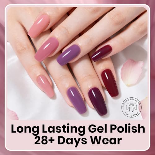Image of Beetles Purple Gel Polish Set, Burgundy Maroon Mauve Plum Fall Colors