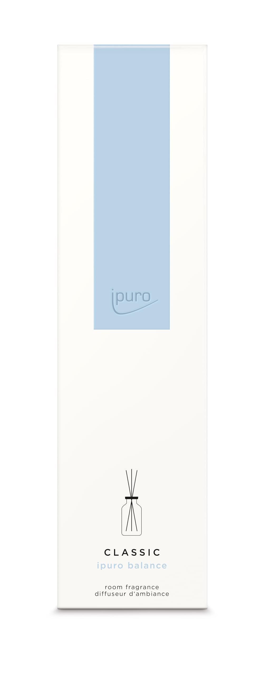 ipuro - Classic Raumduft Balance - 240ml | Raumerfrischer mit maritimen Noten, Orange & Bergamotte, Wasserlilie & weißem Tee - Duft | Diffuser mit Stäbchen | Erfrischender Lufterfrischer Wohnung