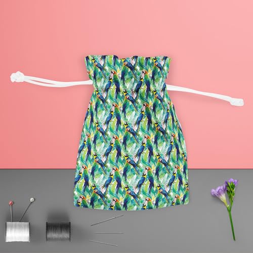Image of ArtzFolio Exotic Birds & Beautiful Flowers D2 | Pouch Wrist Potli Bag | Bag for Weddings & Casual Parties