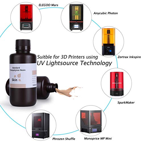 Image of ELEGOO ABS-Like 3D Rapid Resin LCD UV-Curing Resin 405nm Standard Photopolymer Resin for LCD 3D Printing 1000 Grm (Skin)