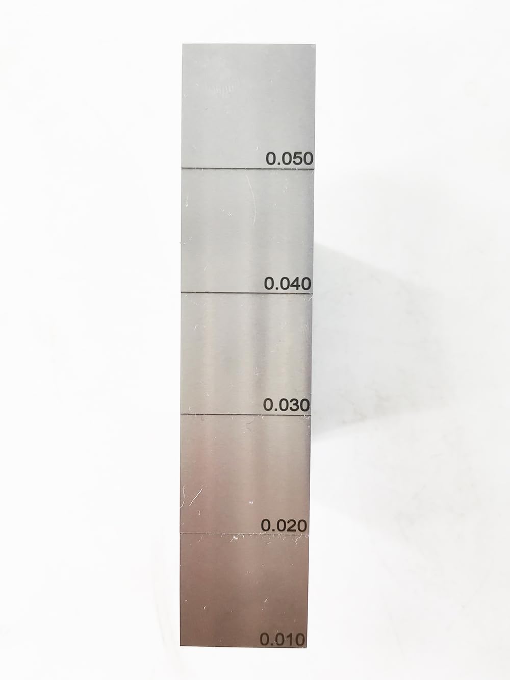 Ultrasonic Calibration Block 0.010" 0.020" 0.030" 0.040" 0.050" 1018 Carbon Steel Calibration Block for Ultrasonic Thickness Gauge in UT for Thickness and Linearity Calibrationin in NDT