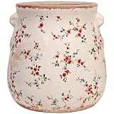 Shabby Chic Ceramic Vase & Flower Pot with Drainage, French Country Decor