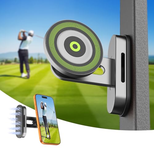 Magnetic Golf Cart Phone Holder for Photography, Golf Accessories for Men, Camera-Friendly T-Shape Design, Strong Magnetic Phone Caddy with Adjustable Ball Head, Golf Cart Phone Holder, Golf Gifts