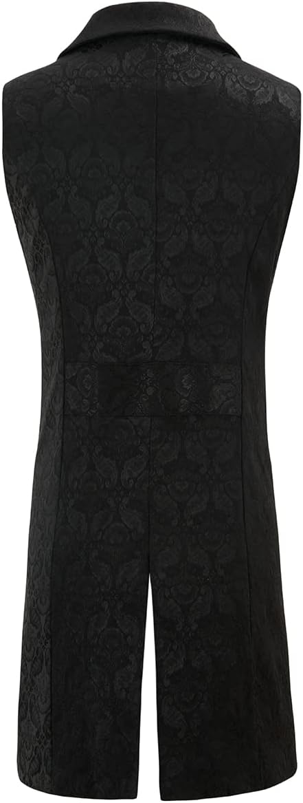 Mens Victorian Suit Vest Steampunk Gothic Medieval Waistcoat Costume - Image 2