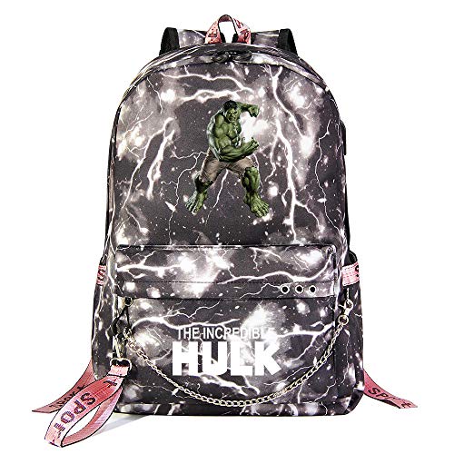 Invencible Hulk Mochila  Bolso Escuela de Ocio Superhéroe  Ligera de la Universidad