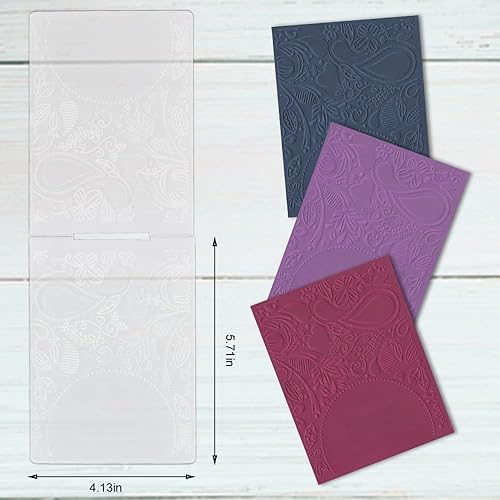 Miniatura 7 de LANGFON Carpetas en relieve de plástico para hacer tarjetas, fondo de marco de estrellas, plantilla de plástico DIY, álbum de fotos, papel de