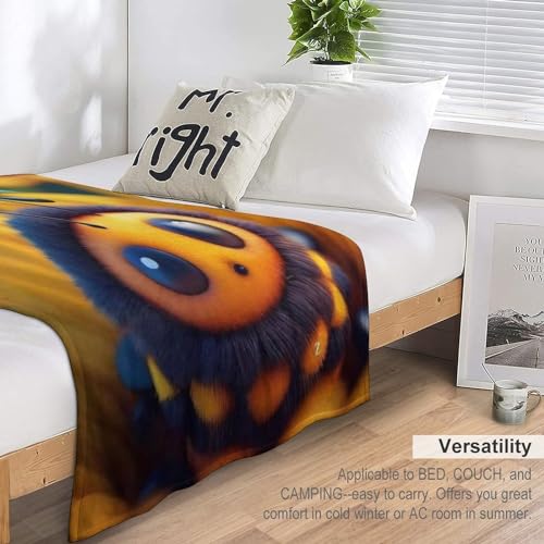 Couvre-lit abeille haut de gamme en flannel de polyester, plaid doux et chaud - 6