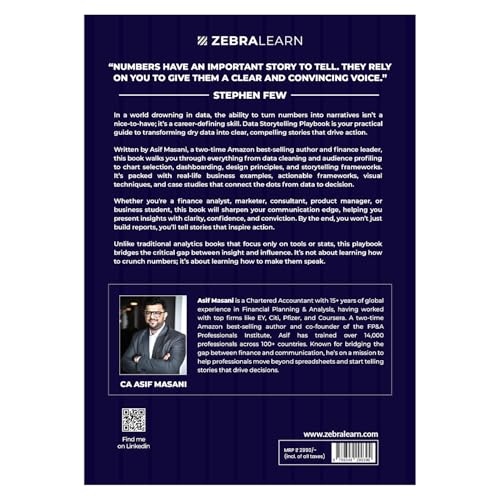 Image of Data Storytelling Playbook: Crafting Stories from Data | Turn Numbers into Narratives that Drive Business Decisions | By CA Asif Masani | ZebraLearn