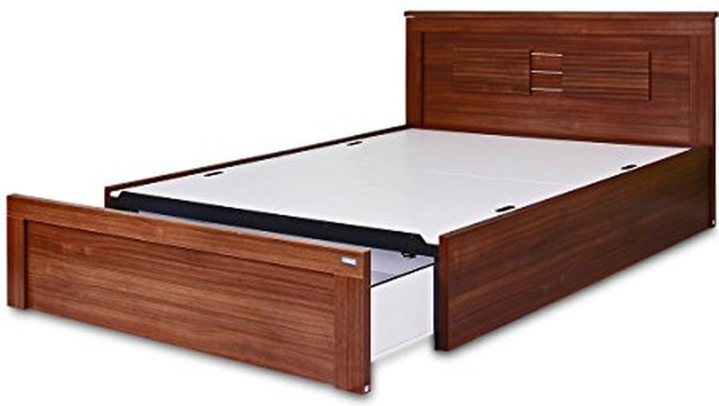 Spacewood Ciara Queen Size Bed with Storage (Walnut Rigato)