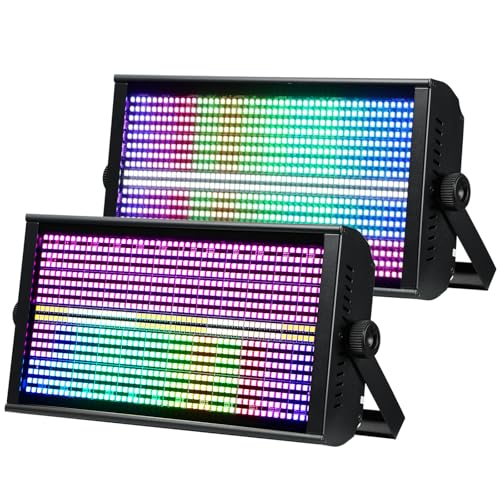 BETOPPER Luz Escénica 260W,RGBW 880 LED Estroboscopica Iluminación de Escenario, Lavado LED, Deslumbrante, Activación por Sonido, DMX - Para Fiestas, Bodas, Discotecas, Bares, Shows,2S
