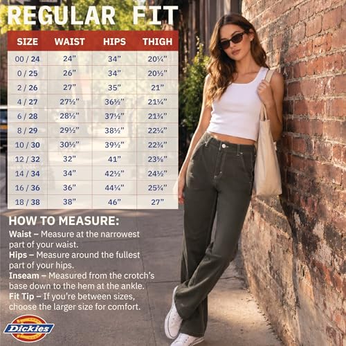 Dickies Women's Original 774 Work Pants – Low Rise Slim Fit Stretch Business Casual & Utility Pants, Dark Navy V1, 24 Regular - image 9