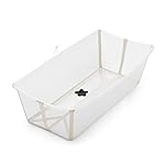 Stokke Flexi Bath X-Large, Sandy Beige - 31.5 x 15.7 x 9.4 in - Best for Infants & Toddlers - Lightweight, Foldable & Easy to Store - Convenient to Use at Home or Traveling