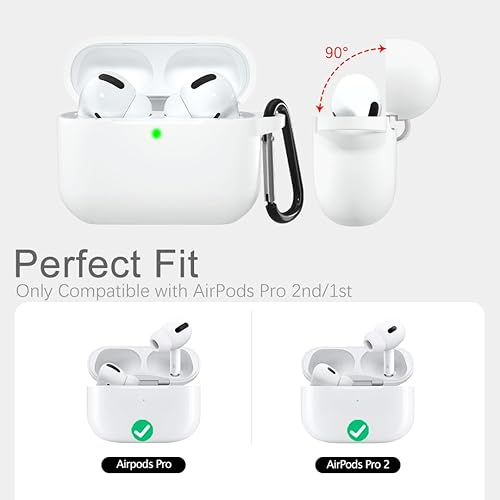 Miniatura 2 de Lerobo Funda para Airpods Pro, a prueba de golpes, lavable, de silicona, funda protectora compatible con Apple Airpods Pro, LED frontal visible