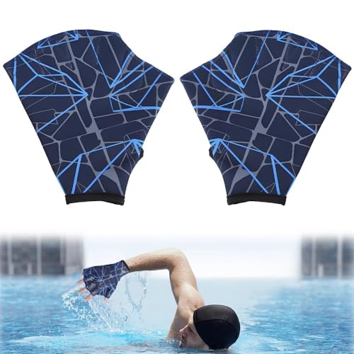 Casenly Aquatic Handschuhe, Schwimmhandschuhe Fingerlose Wasserhandschuhe Einstellbare Tauchhandschuhe Schwimmflossen für Herren Handflossen Erwachsene für Wasserfitness Surfen Sport, 18 x 17.5 cm